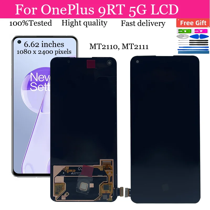 6.62'' Original AMOLED For Oneplus 9RT 5G MT2110 LCD Display Touch Screen Digitizer Assembly For OnePlus9 RT1+9 RT LCD MT2111