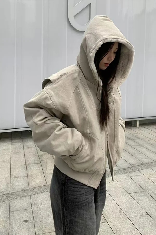 

Американское винтажное зимнее пальто, женская парка большого размера на флисовой подкладке, унисекс, куртка для пар