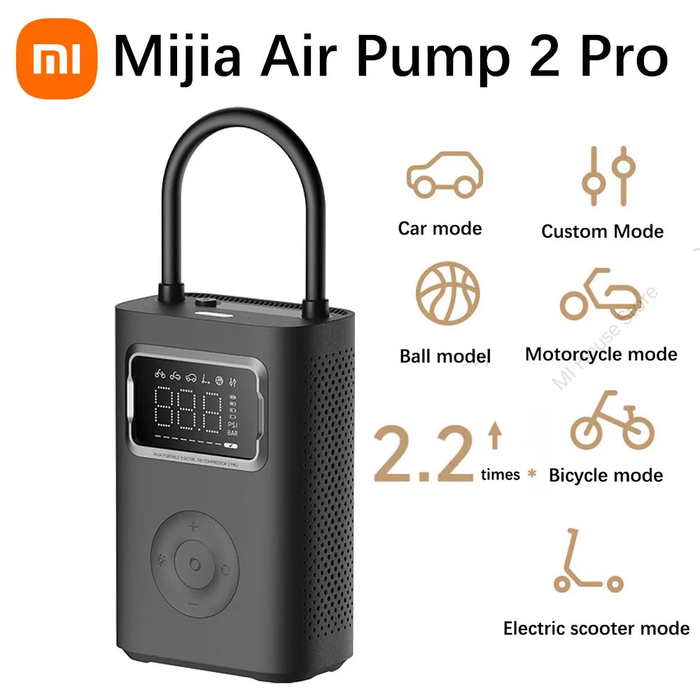 Xiaomi Mijia Air Pump 2Pro Mi Portable Electric Inflatable Treasure 150psi High Pressure USB-C Car Scooter Motorcycle Soccer