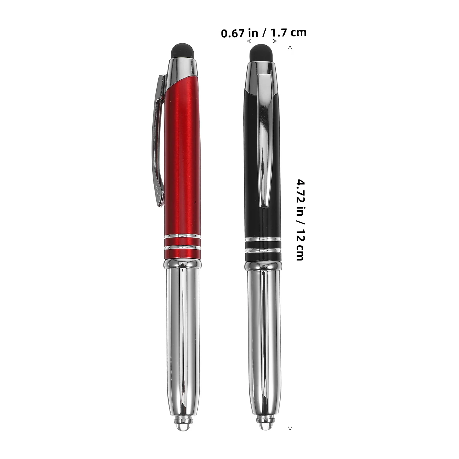 4pcs Led Light Pen Metal Ballpoint Pens Bright Flashlight Smooth Writing Comfortable Grip For Office Night Nurses Portable