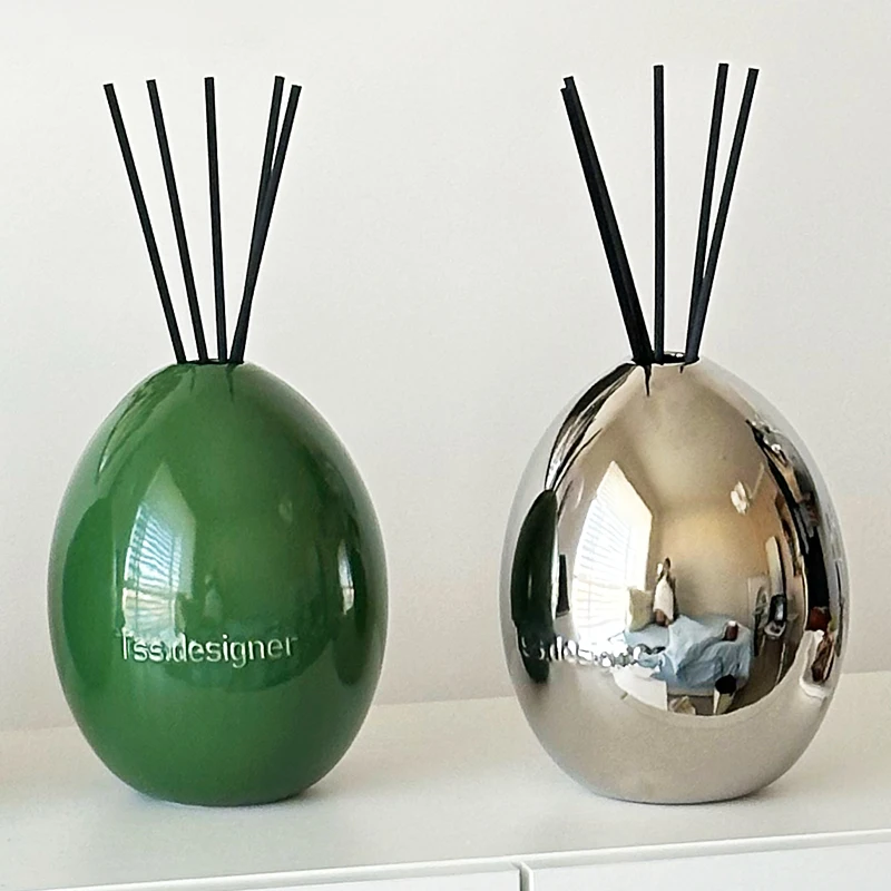Ceramic Eggshell Aromatherapy Geometric Decoration, Bedroom Flameless Rattan Branch Aromatherapy Set Toilet Special Aromatherapy