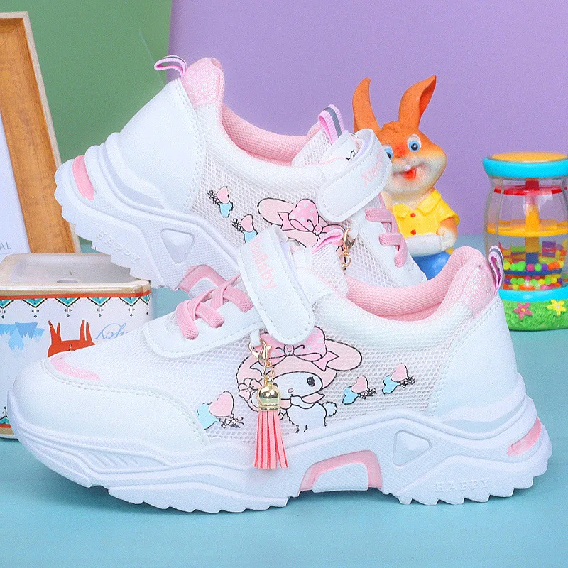 

Кроссовки hello kitty для девочек Sanrio, детская повседневная обувь kuromi, весенне-осенняя обувь для бега