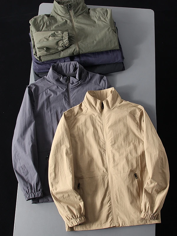 

Мужская повседневная ветрозащитная водонепроницаемая футболка с воротником-стойкой American Sle, размерная пошивная футболка, весна-лето