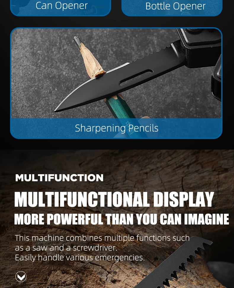 LETGOS Multitool Faltbare Zange Klappbare Schere mit Tasche Tägliche EDC-Ausrüstung Multifunktionale Werkzeuge für Camping, Überleben und Outdoor-Aktivitäten – Detail 10