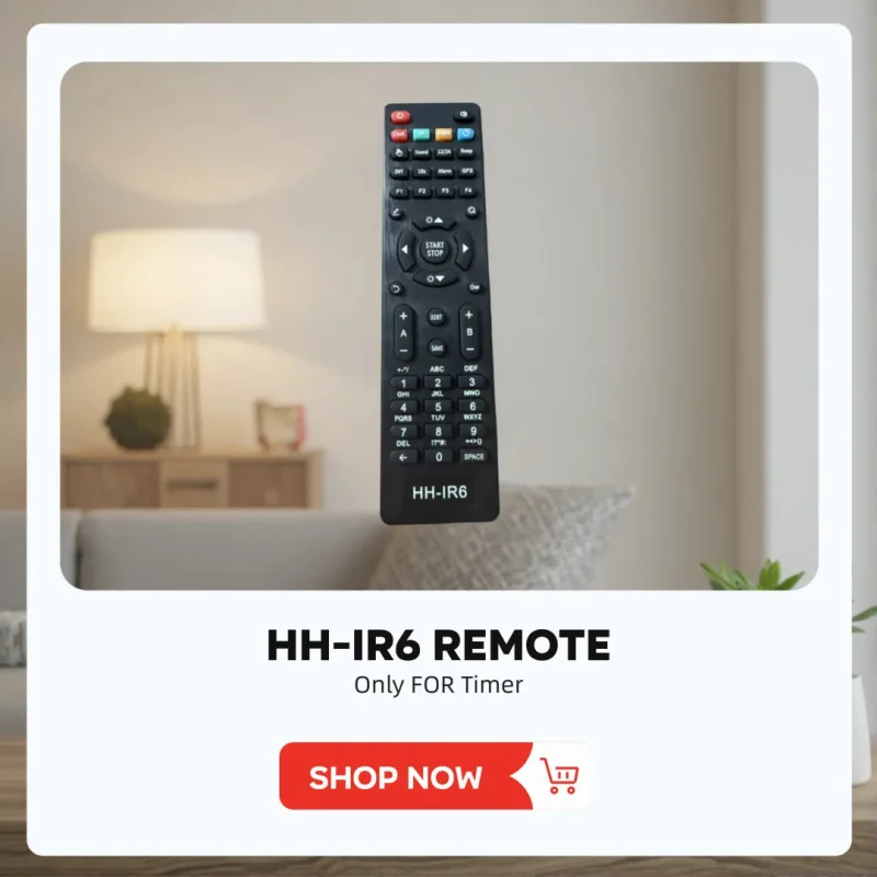 HH-IR6 Remote Digital Timer Clock Replacement LED IR Remote Control for Spare Part, Wireless Countdown/Stopwatch, School/Office