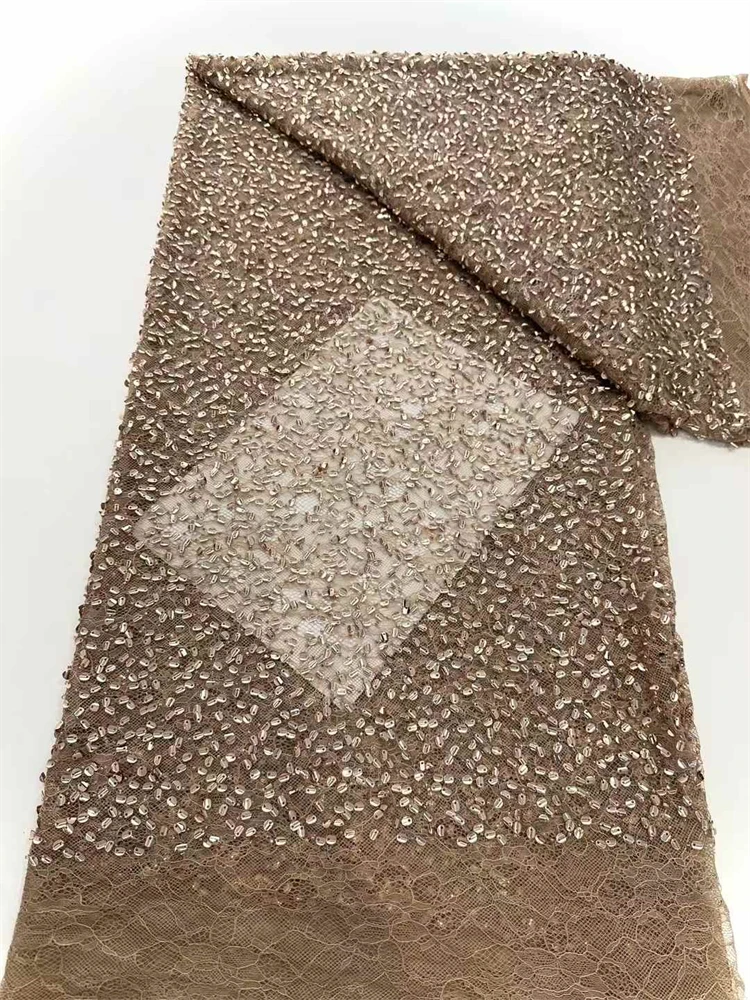   الأفريقي مطرز أقمشة الدانتيل النيجيري الترتر العريس أقمشة الدانتيل فستان حفلات الزفاف الخياطة جودة عالية 5 ياردة 2025