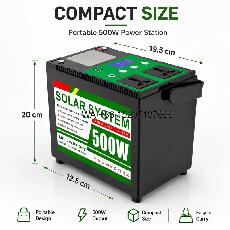 Wmwmnu 500W 1000W Portable Power Station Solar Generator Lithium Battery Energy Storage System for Home Emergency Backup
