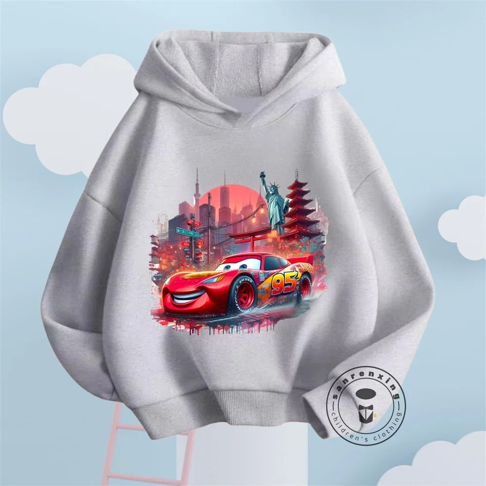 Disney Cars Boys Racing Hoodies Children Cartoon Casual Sweatshirts Kids Lightning McQueen Long Sleeve Casual Outwears 3-14T