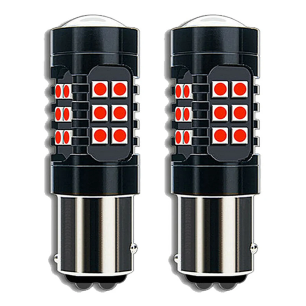 Foggy Weather 1157 LED Bulbs 360 Degree Lighting Traffic Safety Lighting Flashing Brake Lights Glass Projector Lens