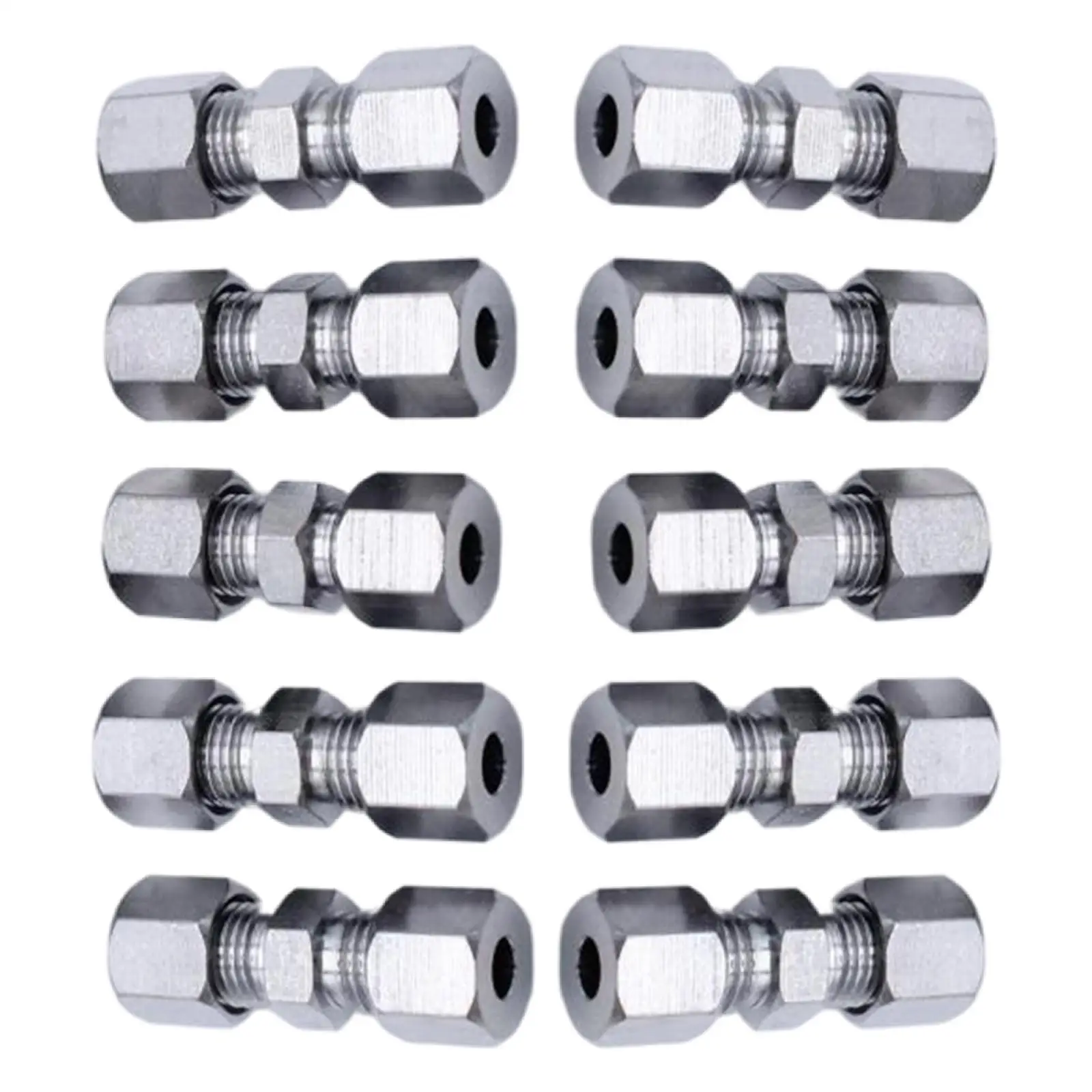 Brake Line Connector 3/16 inch Fittings Assortment 10Pcs Compression Union Adapter Fits for 3/16 inch Tube 4.75mm Brake Line