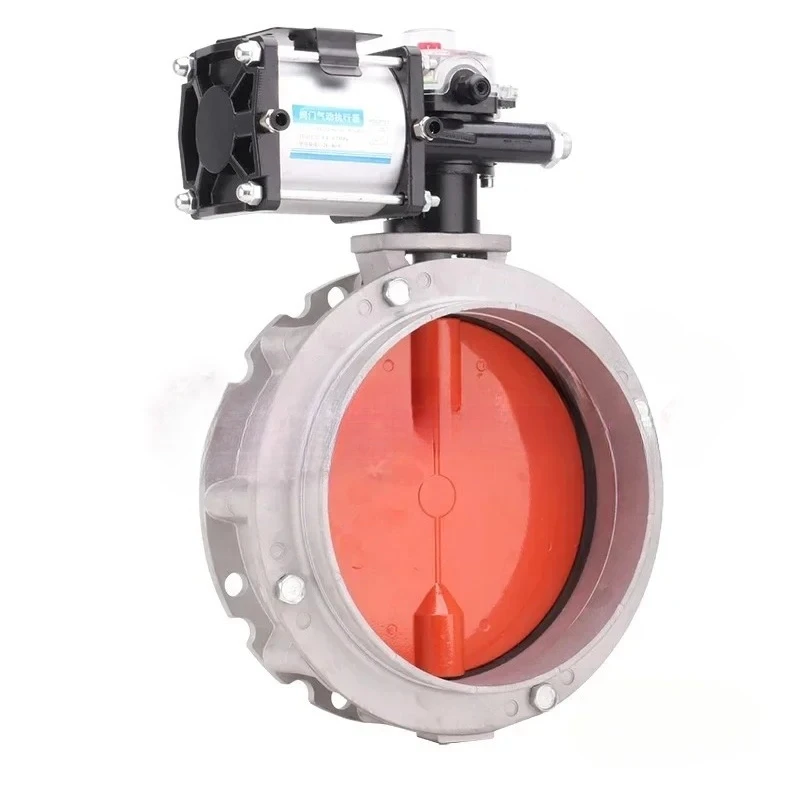 Pneumatic Powder Butterfly Valve, Cement Special Aluminum Alloy Dust Butterfly Valve DN100 150 200 250 300