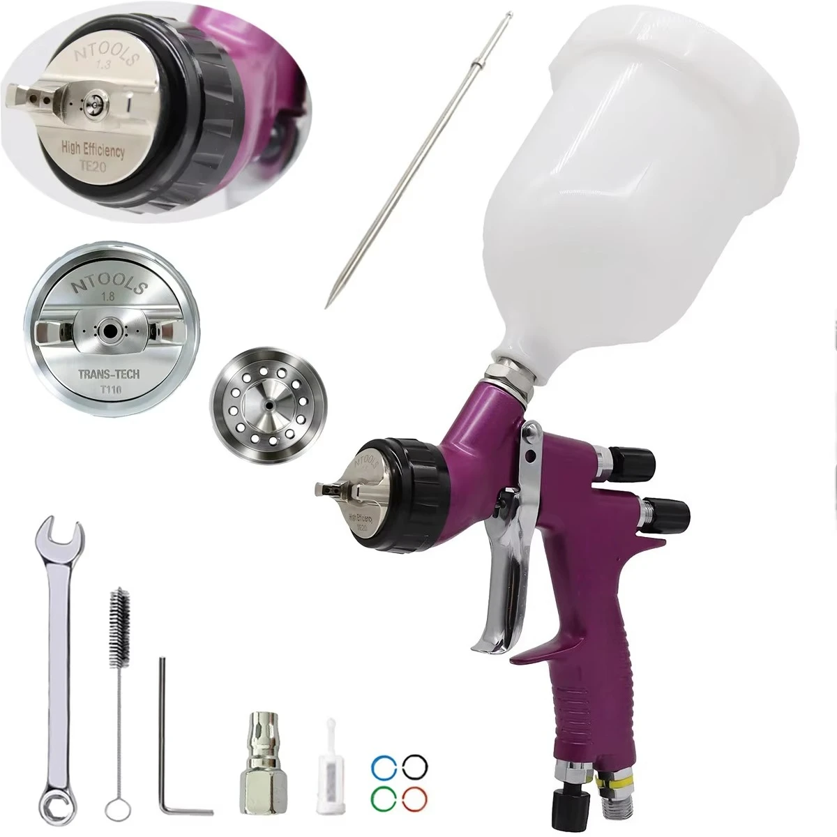 Slit Nozzle 1.3mm Air Spray Gun Paint Gun and 1.8mm Nozzle Kit Paint Spray Gun High Fine Atomization Car Sprayer Gun Airbrush