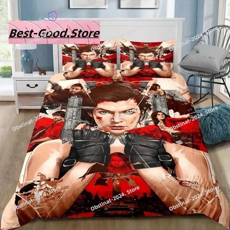 3D R-Resident Evil Games Gamer Bedding Set Printed single Comforter Quilt Duvet Cover Pillow Case 3 Pieces Sets Kids Adult Size