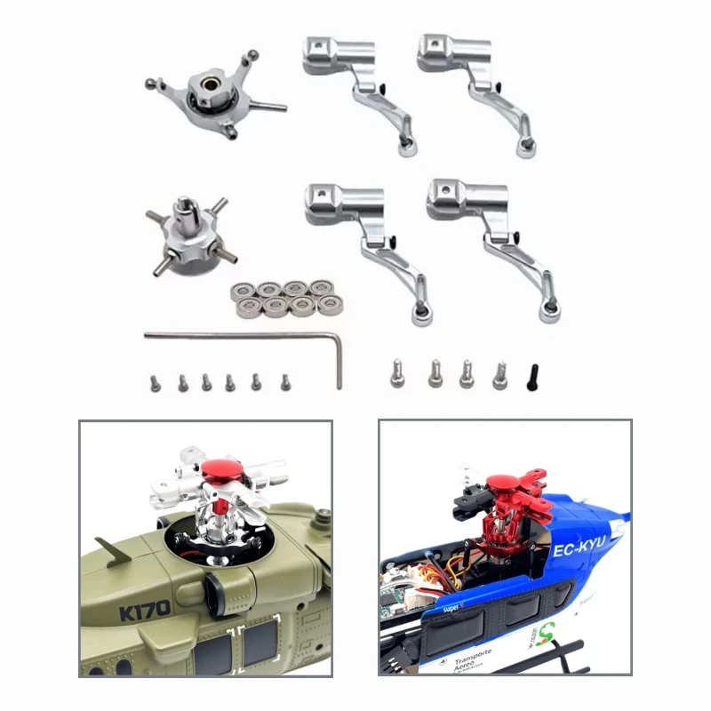 

Metal Upgrade Blade Clip, Cross Disc, Rotor Head, Bearing For WLtoys K124 K170 Remote Control Aircraft Parts