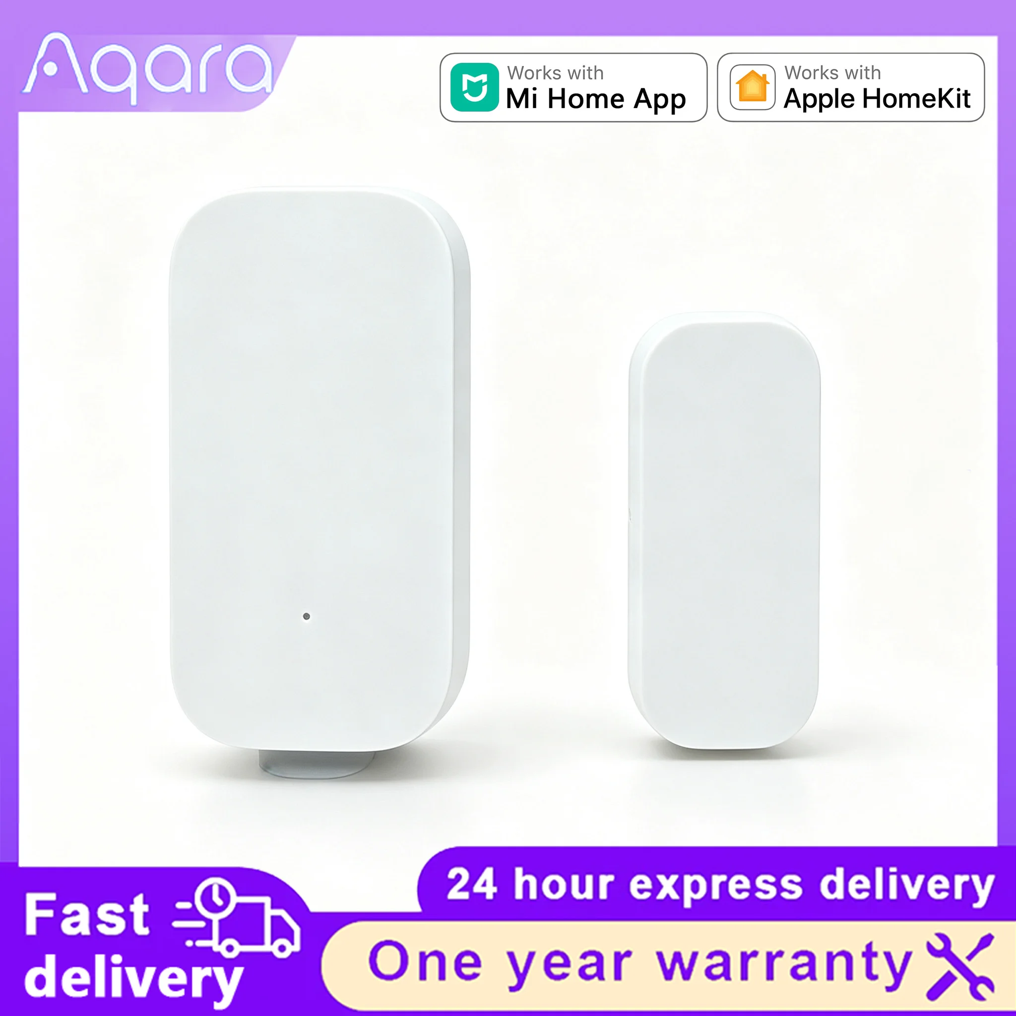 Aqara Wireless Contact Sensor for Door Window Smart Detection Alarm Work with HomeKit Gateway Hub