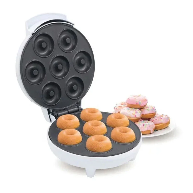 Mini Kid-Friendly Donut Maker Machine 7 Small Doughnuts portable  Cake Machine Waffle machine for Commercial Use Household