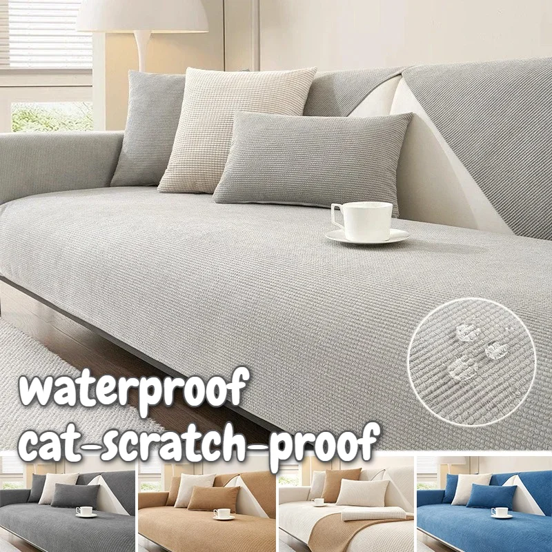 

Water Repellent Polar Fleece Sofa Cover Universal Fit Non-Slip Cat Scratch Proof Living Room Couch Armrest Protector 소파 커버