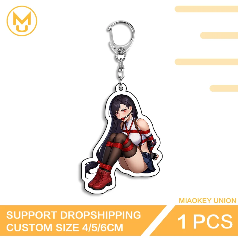 Anime Binding Tifa Keychain Accessories Acrylic Popular Amusing Functional Attractive Versatile Key Ring Gift For Friends
