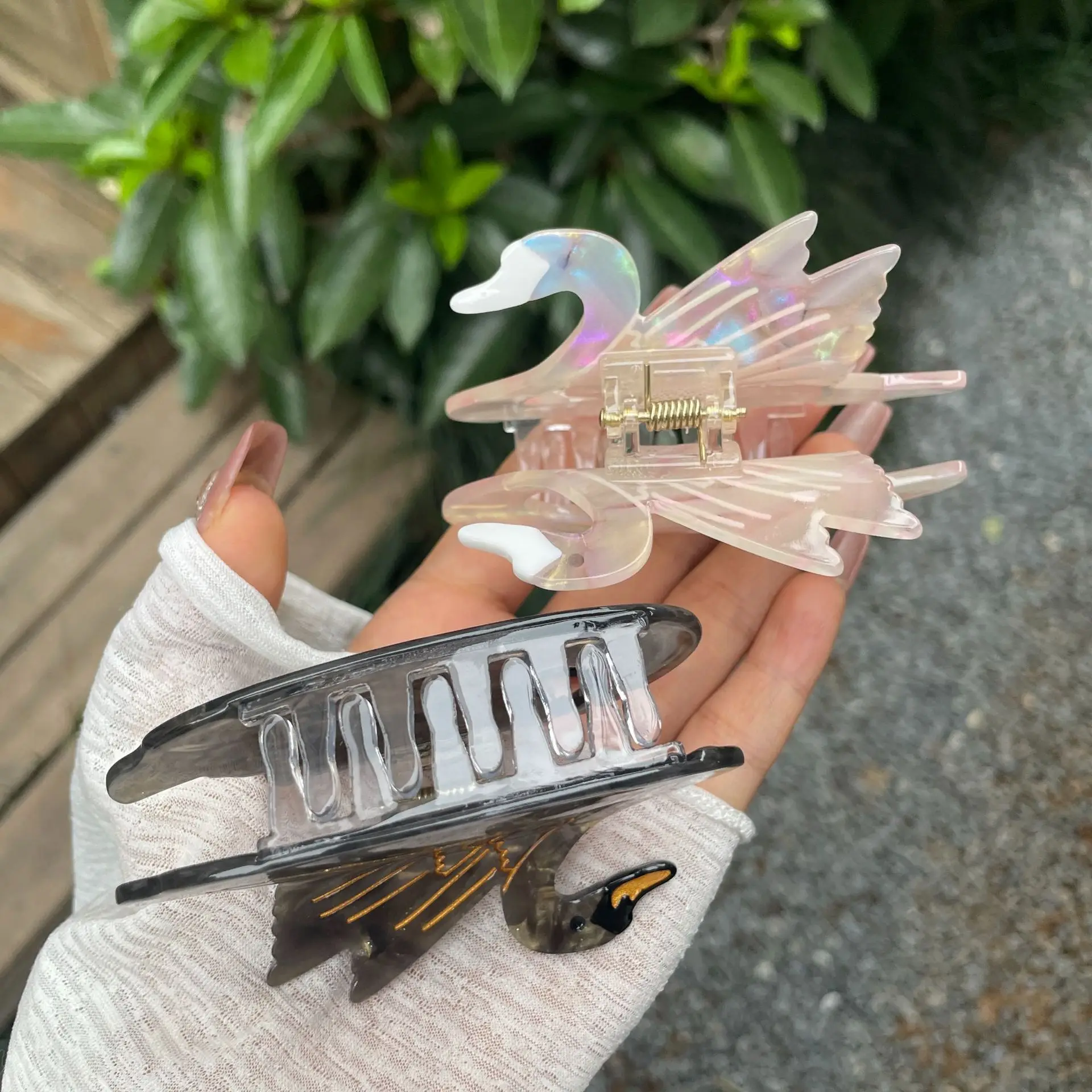 New Fashion Creative Beautiful Fish Swan Hair Claw  Acetic Acid Shark Clip For Women Girls Hair Accessory