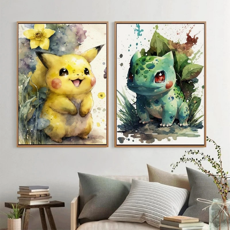 

Canvas Artwork Painting Pokemon Pikachu Modern Living Room Hanging Wall Stickers Comics Pictures Children Gifts