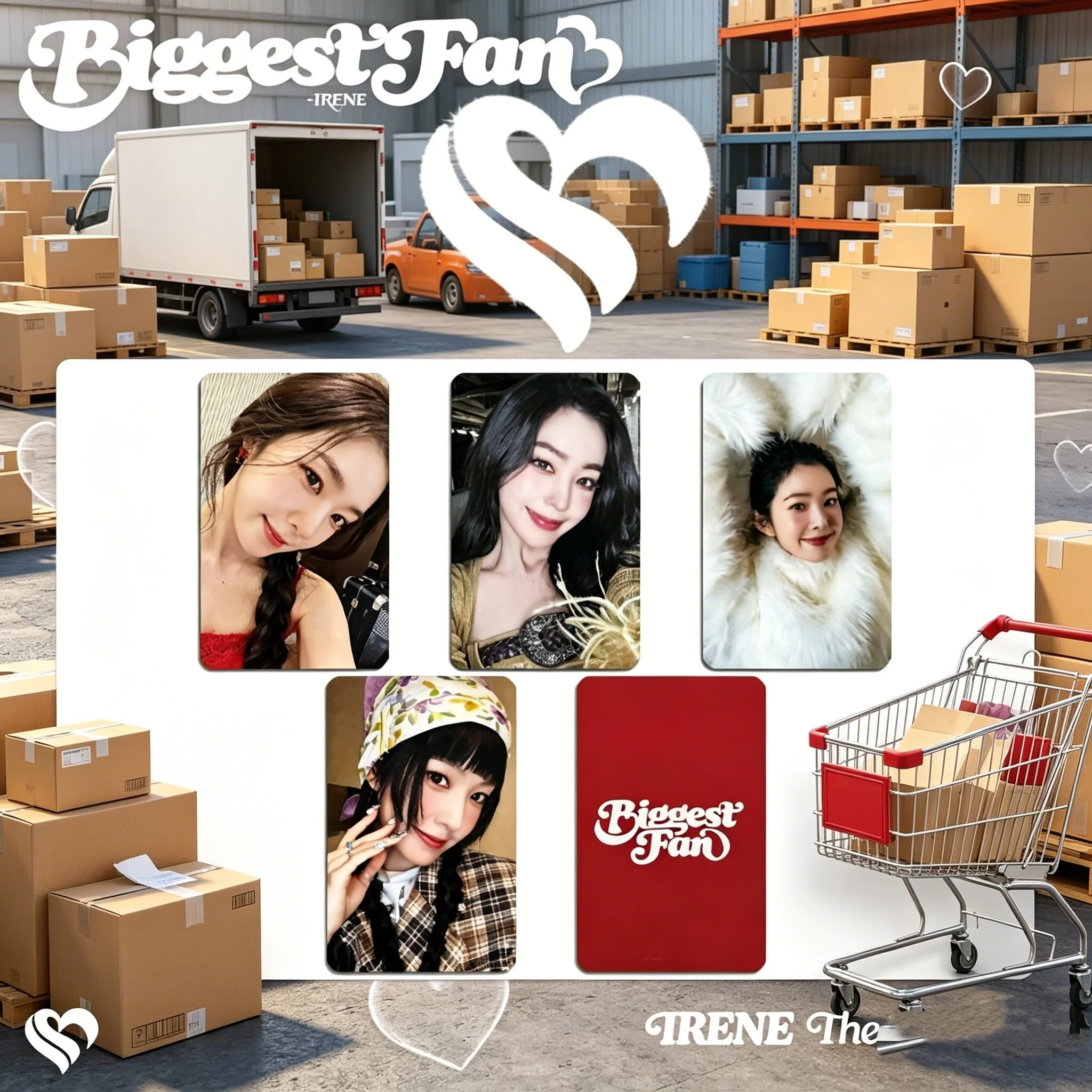 4Pcs/Set IRENE New Album Biggest Fan HD Cosplay Photocards Double Sides LOMO Cards High Quality Coated Paper Postcard Fans Gift