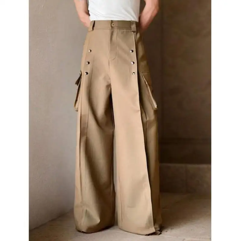 

Men's Loose Fit Work Trousers Autumn Collection Large ket Button Waist Head Cross-Border Q 284 TEMU Cargo Pants