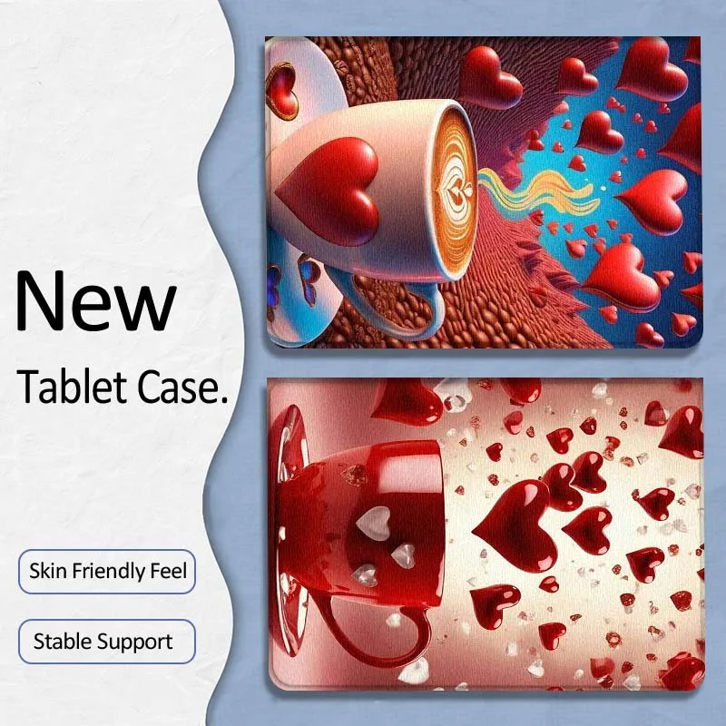 

Love Coffee Pattern Gift For Xiaoxin Lenovo Tab P12 Extreme Legion Y900 Idea Pro GT 12.1 2025 Foldable Tablet Case
