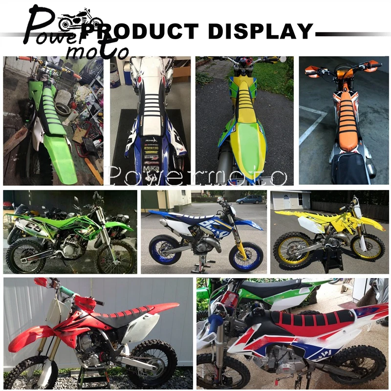 Off-road Dirt Bike Gripper Soft Seat Rubber Cover Yellow For Honda Yamaha Suzuki DRZ RMZ WR YZF TTR 85 125 150 250 426 450 500