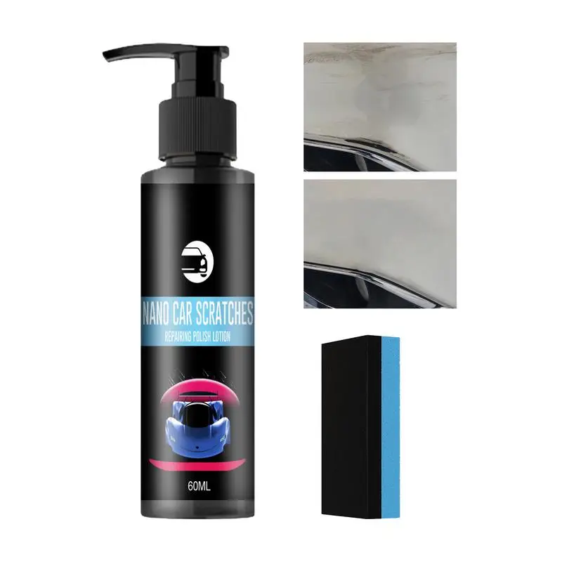 

Car Scratch Repair High Protection Scratch Remover Liquid 60ml High Protection Car Polish Fluid with Sponge High Gloss Car Coat