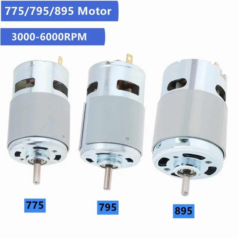 RS775 795 895 DC-Motor 12V 3000-6000 U/min Drehmomentmotor für DIY-Spielzeug / Kleine Bohrmaschine / Mikromaschine mit Kugellager und Lüfterblättern