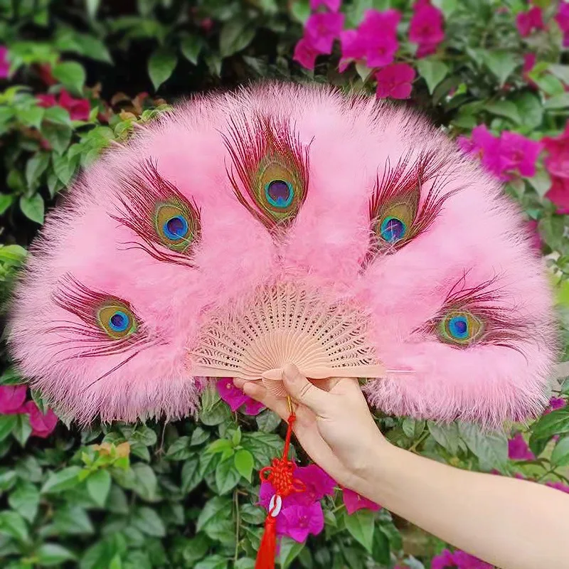 

Винтажный складной веер с павлиньими перьями - Элегантный декор в китайском стиле для стен, идеально подходит для свадеб, украшения дома с павлиньим декором