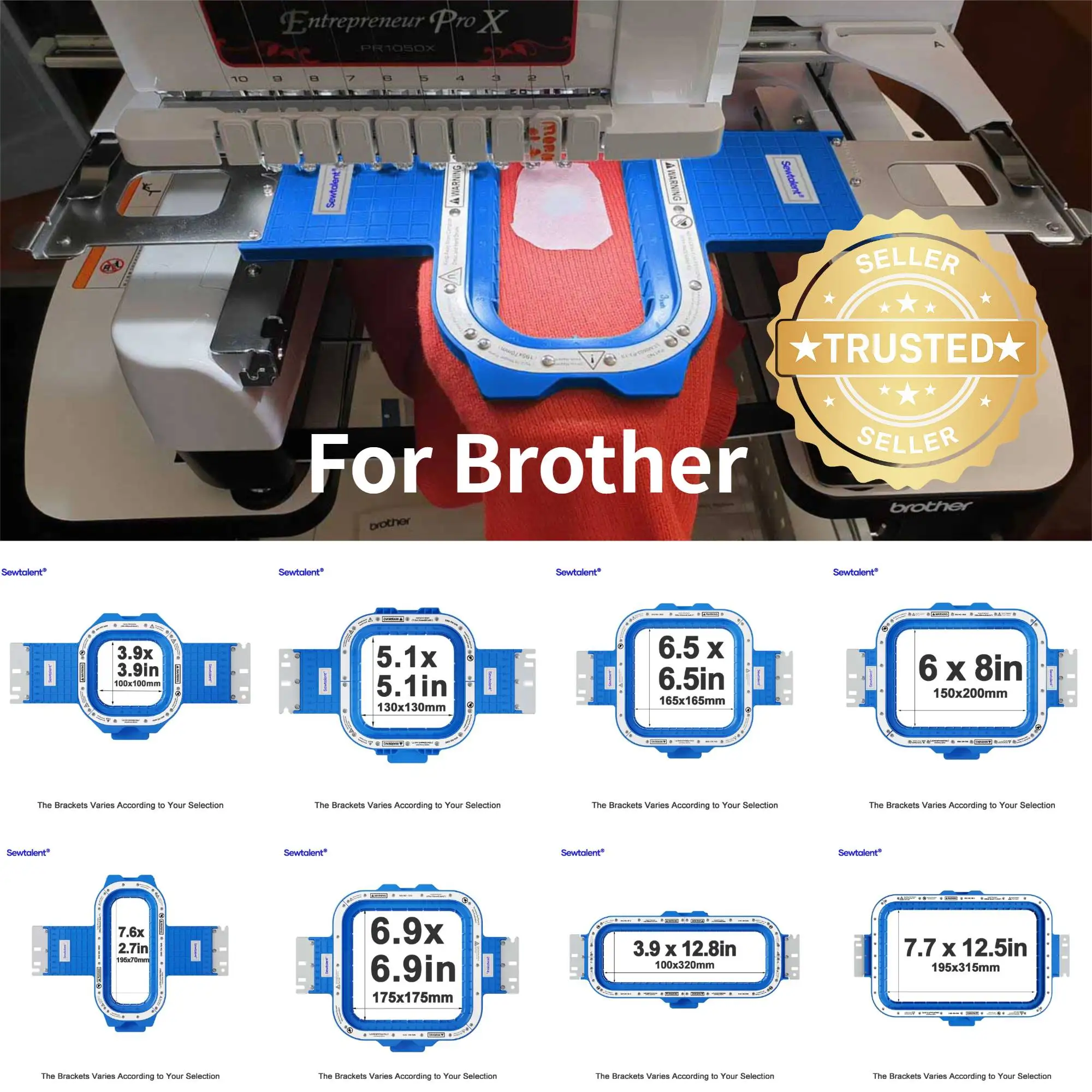 Brother Bastidor De Bordado Magnético, Aros Magnéticos Para PR1050X, PR1000, PR680W, PR650 PRS100 VR Hoop
