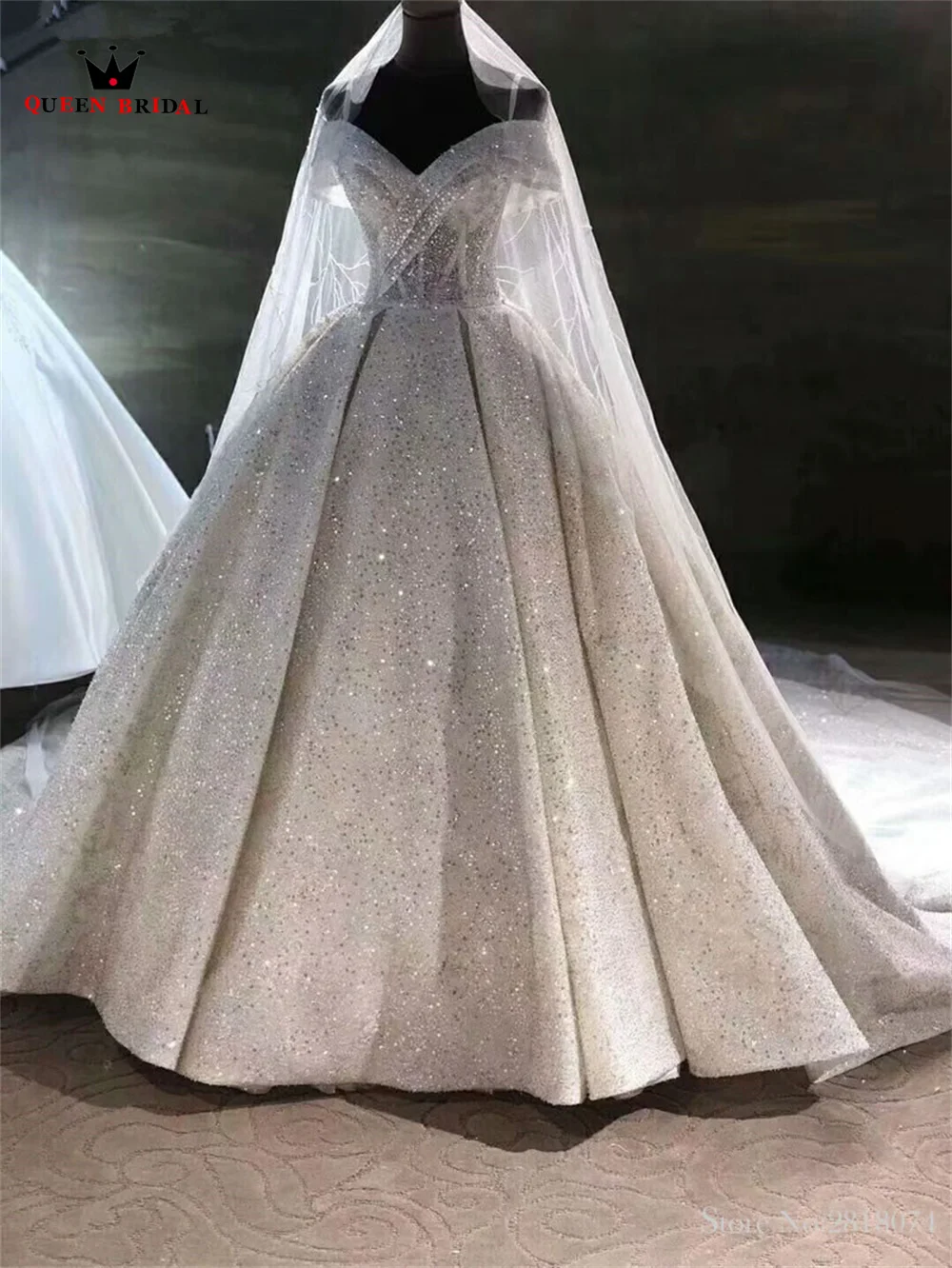 Luxury Ball Gown Weddding Dresses Sequins Tulle Crystal Beaded Diamonds 2023 New Formal Plus Size Bridal Gowns SF33