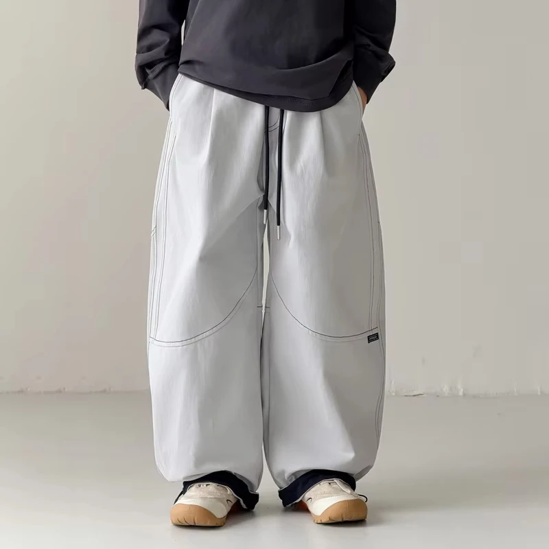 Autumn Fashion Cotton Casual Curved Pants for Boys Spring Kids Loose Fit Sweatpants Children Wear Comfortable Wide Leg Trousers