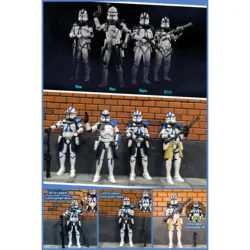 Star Wars 3.75 Inch  Clone Trooper 1/18 501st 104th Wolffepack  212th Cody Action Figure  Hardcase REX Toys Model Loose