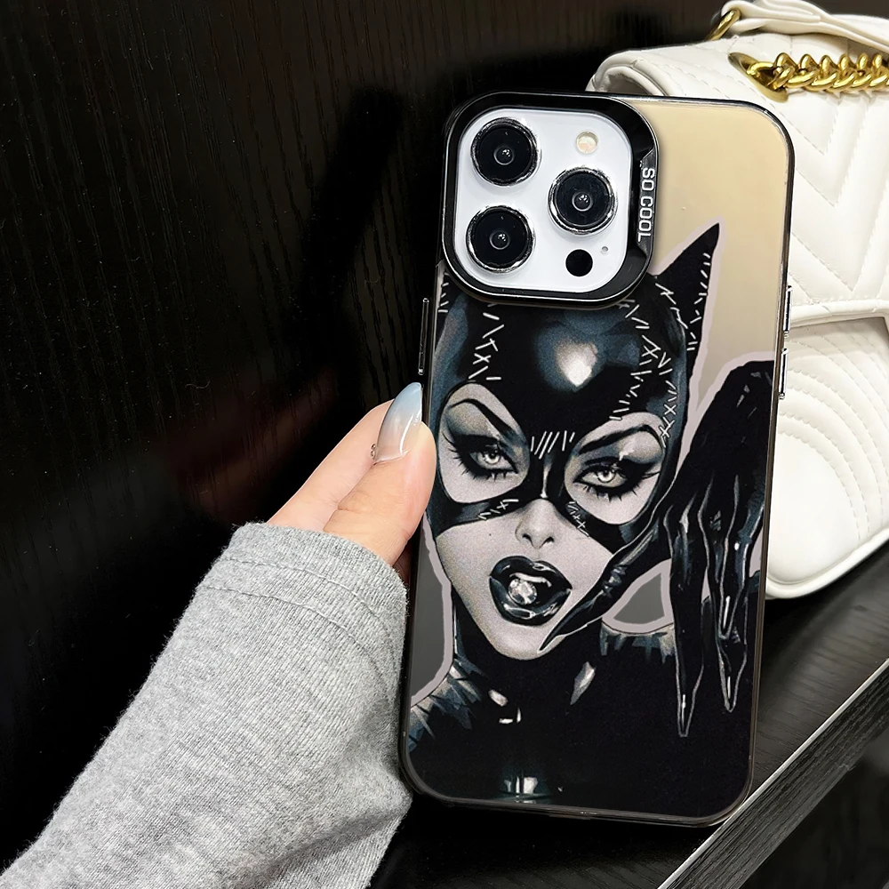 MINISO C-Catwoman Sexy Cool Phone Case for iPhone 16 12 13 14 15 11 Max Pro Plus Laser IMD Color Shell