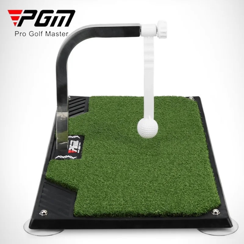 PGM 360° Rotating Golf Hitting Mat Adjustable Height Durable Golf Swing Trainer Automatic Return Ball Indoor Hitting Carpet