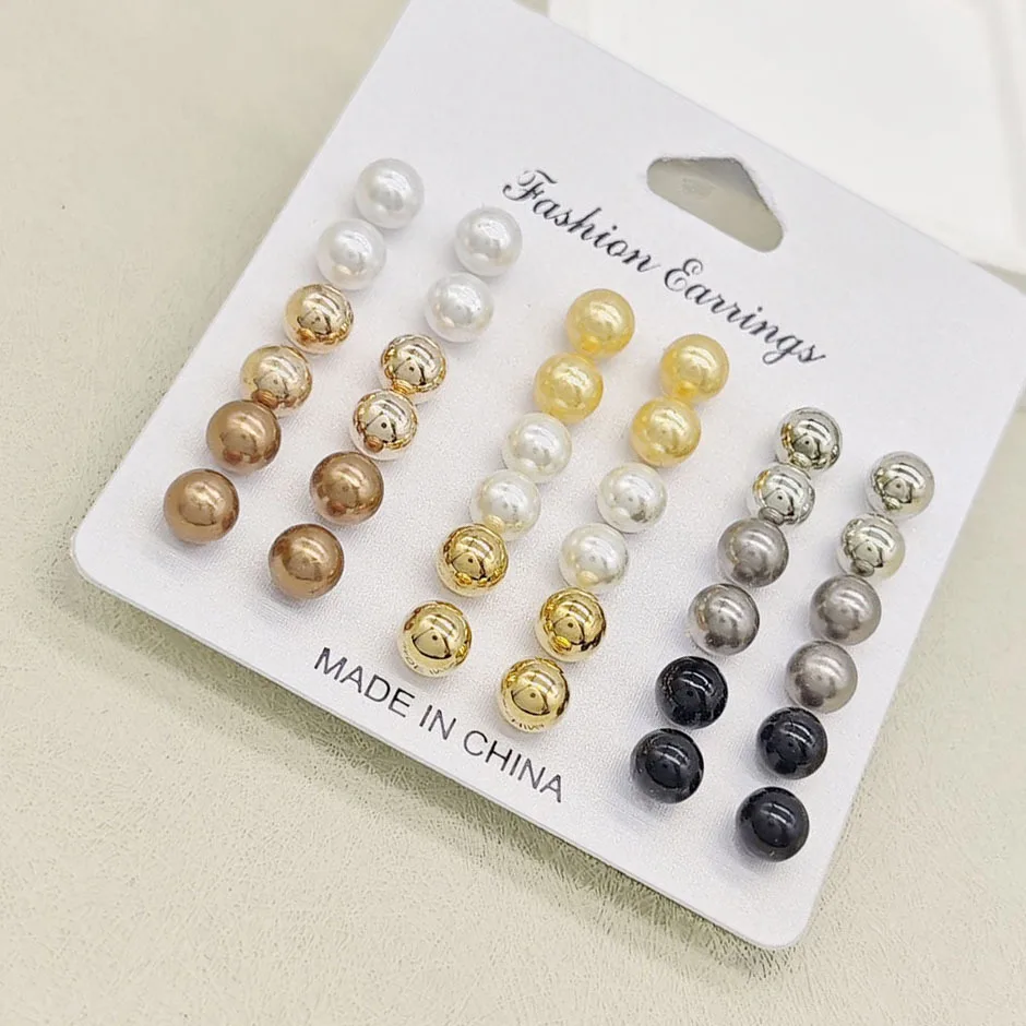 36pcs Cross border European and American Hot selling Pearl Earnail Set with Retro and Minimalist Design