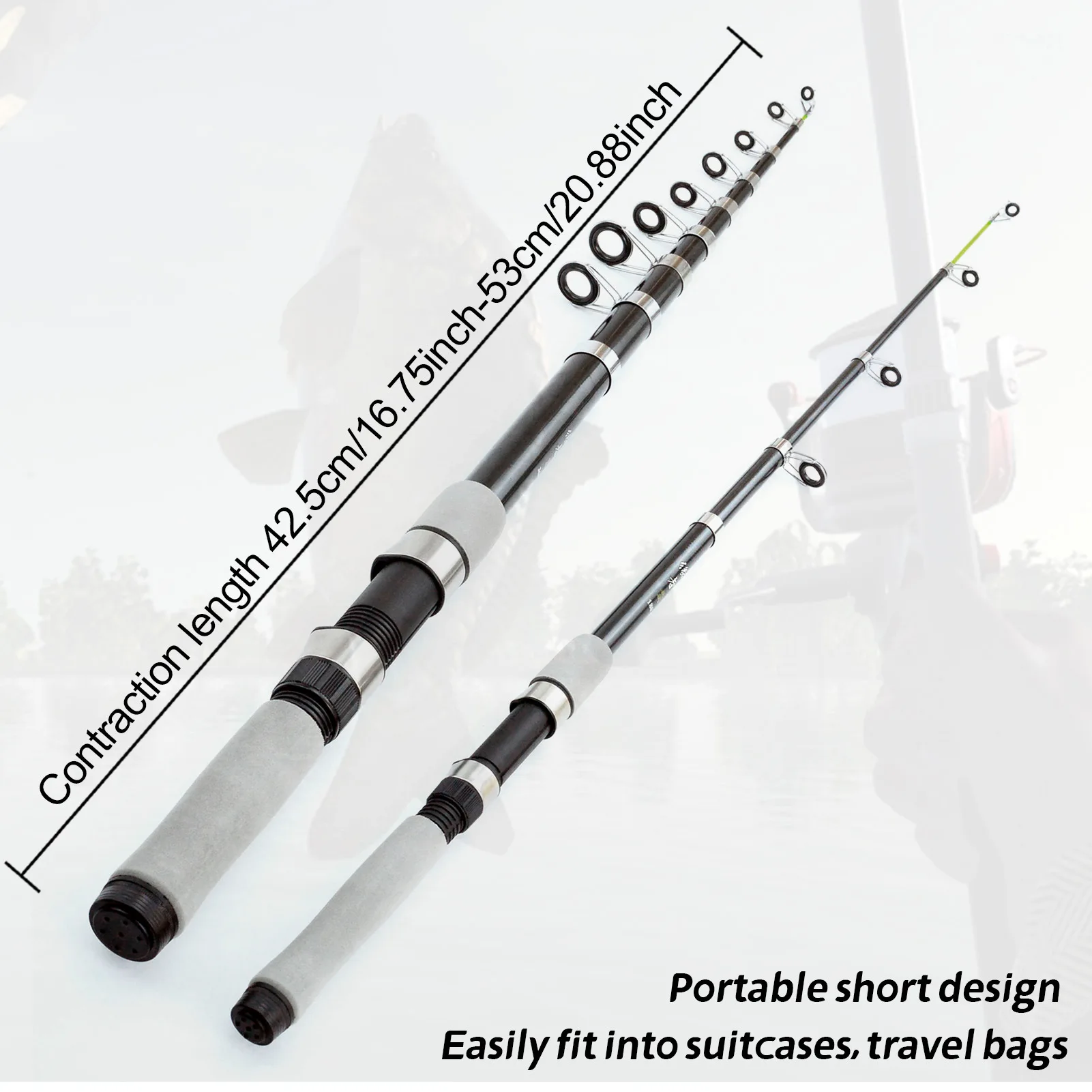 1.8-3.6M Telescopic Fishing Rod Cork Grey EVA Handle Carp Portable Travel Spinning Pole Lure Fish Tackle - AliExpress 18 1.8-3.6M Telescopic Fishing Rod Cork Grey EVA Handle Carp Portable Travel Spinning Pole Lure Fish Tackle - AliExpress 18