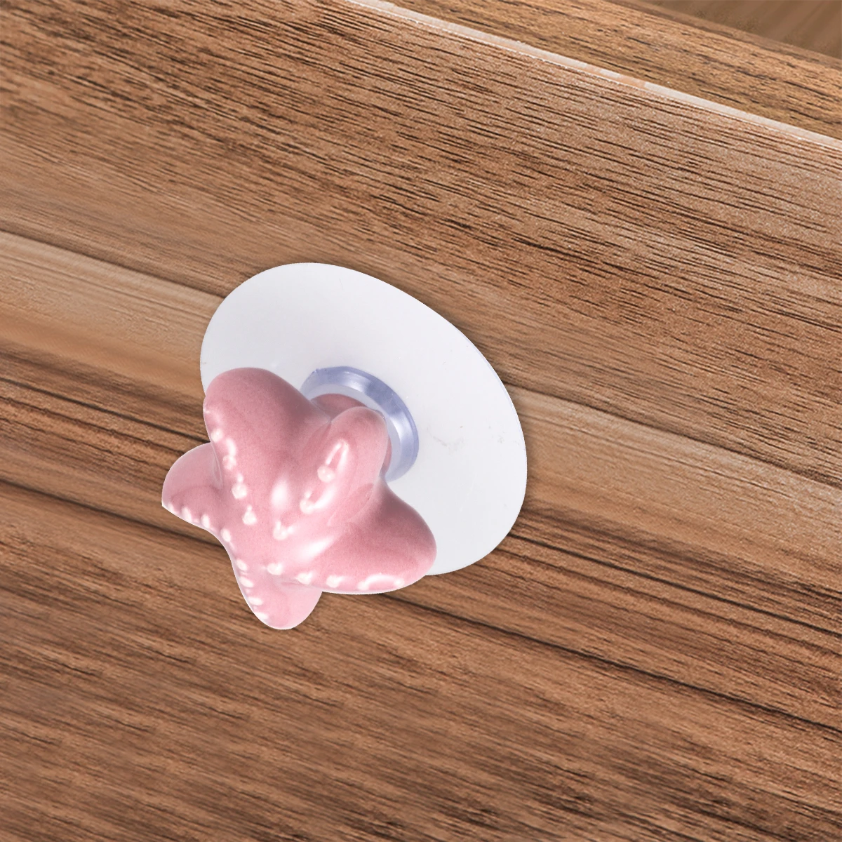 

1Pcs Ceramic Suction Cup Knob Pink Star Shape Drawer Door Pull Handle for Cabinet Wardrobe Furniture Door Knob