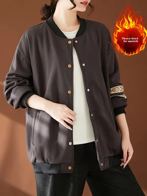 Thiened Fce Otoño Invierno mujer Jaet con banda Sve Retro creativo largo Sve cuello alto cárdigan abierto abrigo