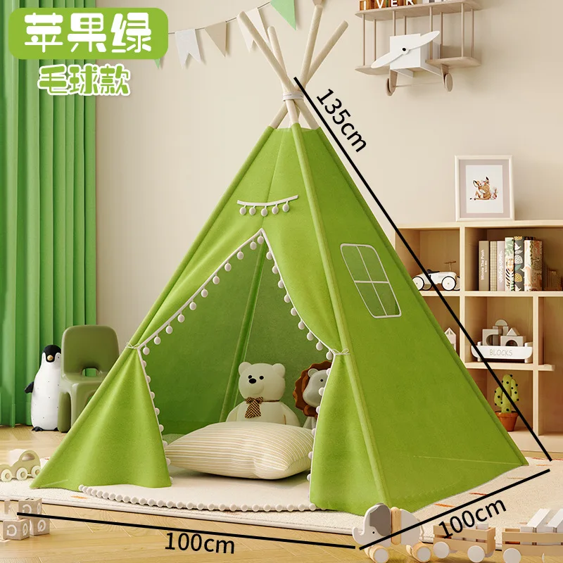 1.35m tenda para crianças interior doméstico portátil dobrável princesa wigwam bebê menina e menino brinquedo castelo tenda jogar casa para crianças