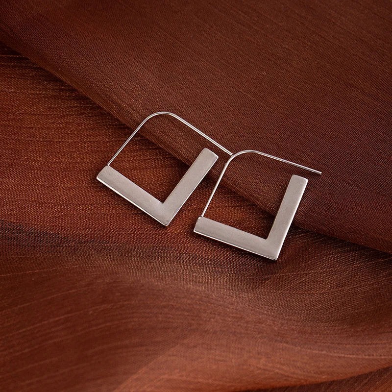 Meetvii Chic Geometric Square Earrings for Women Metal Hiphop Minimalist Earring Trendy Jewelry