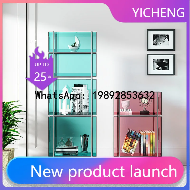 

TQH Stainless Steel Acrylic Storage Rack Floor Display Rack Wall-Mounted Newspaper Magazine Rack