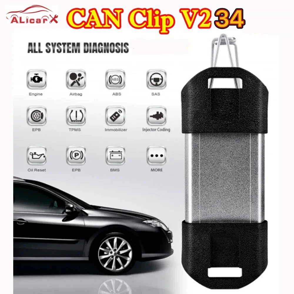 V234 For Renault Can Clip Suppport CAN-M Full system Auto Car Scanner update reprog Can Clip