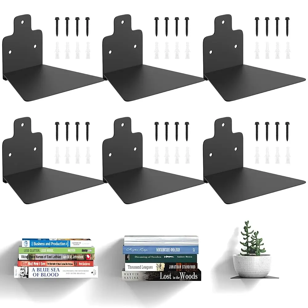 

Floating Shelves For Wall - Heavy Duty Invisible Book Shelf With Wall Mounted Storage, Modern Space-Saving Hanging Organizer