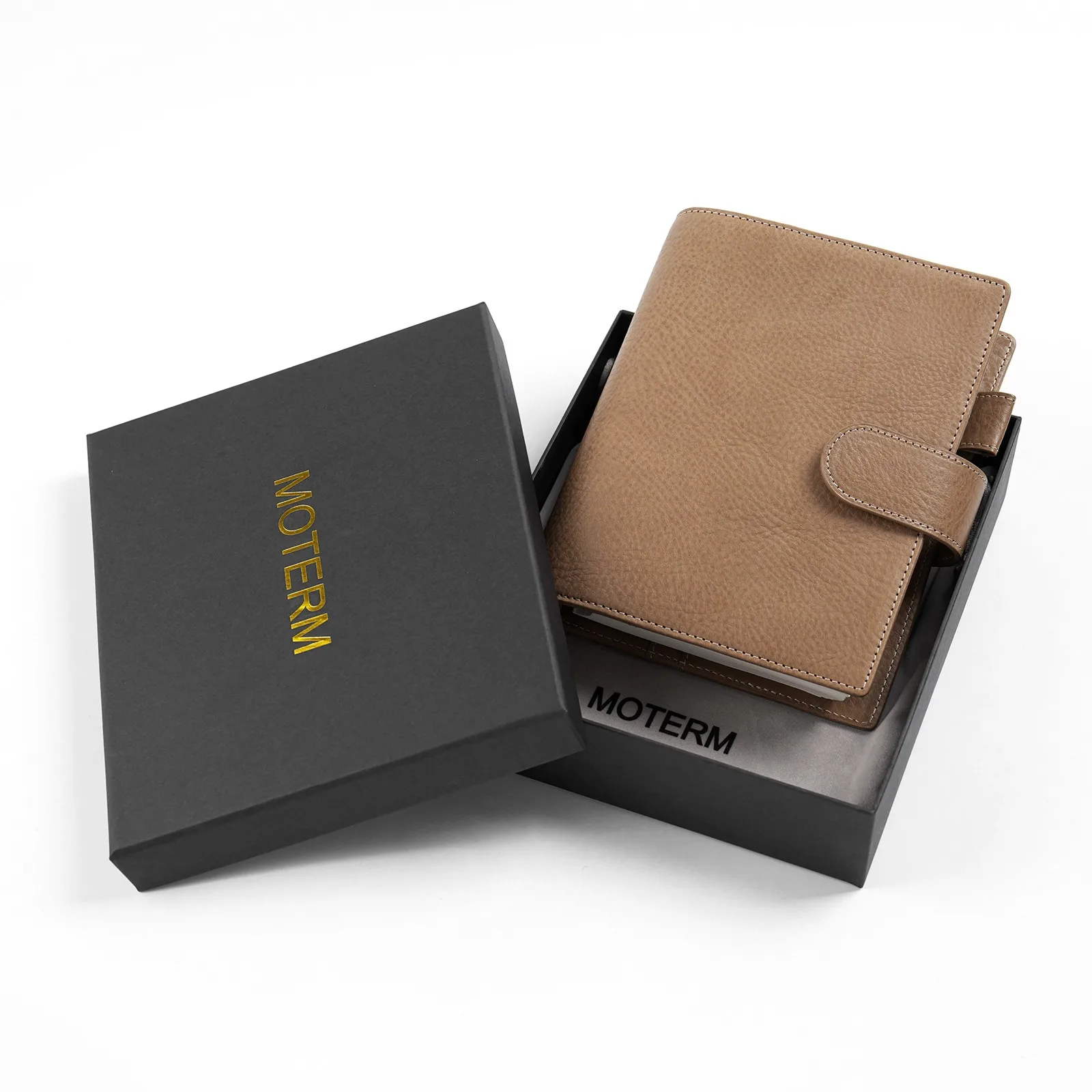 Moterm Franklin Covey Compact Size Elite Ring Planner Vegetable Tanned Leather Notebook Cover FCC Binder Organizer Journal Diary