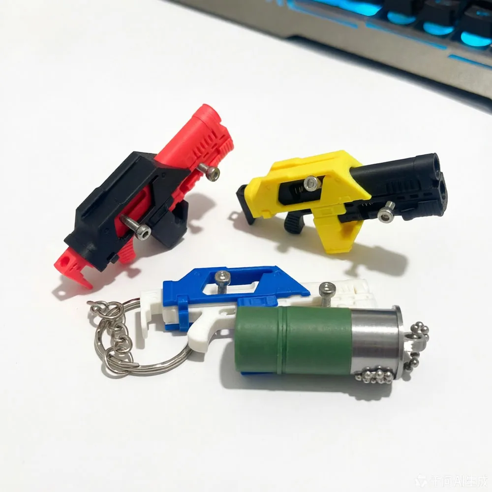 Keychain Mini M41A Pulse Rifle Toy Blaster BB Gun Toy Keychain 3D Printed Keychain Decompression Toys
