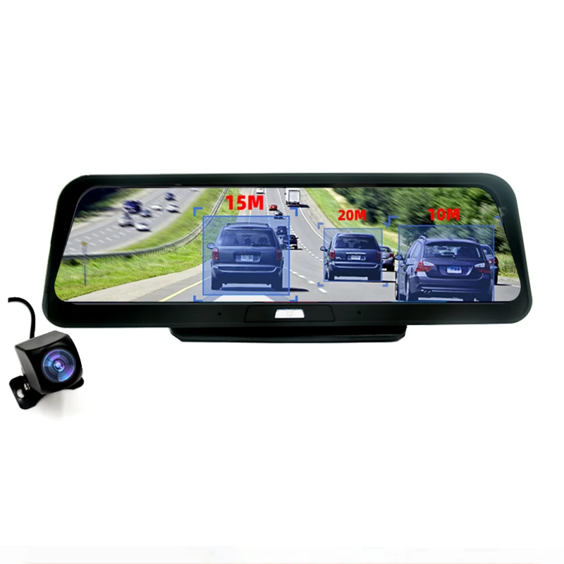 10 Inch Android 8.1 Car Rear View Mirror Auto Recorder Dashboard DVR 4G GPS WiFi Dash Camera FHD BT 2GB+32GB ADAS Dual Lens