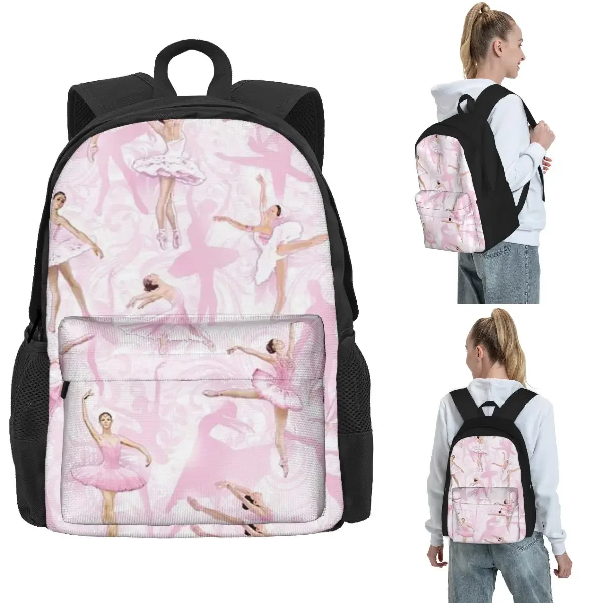 Ballet Dance Makes Me Free Ballerina Dancer Backpack Hot Sale Daypack Large Capacity Children BookBag School Bagfor Men Women
